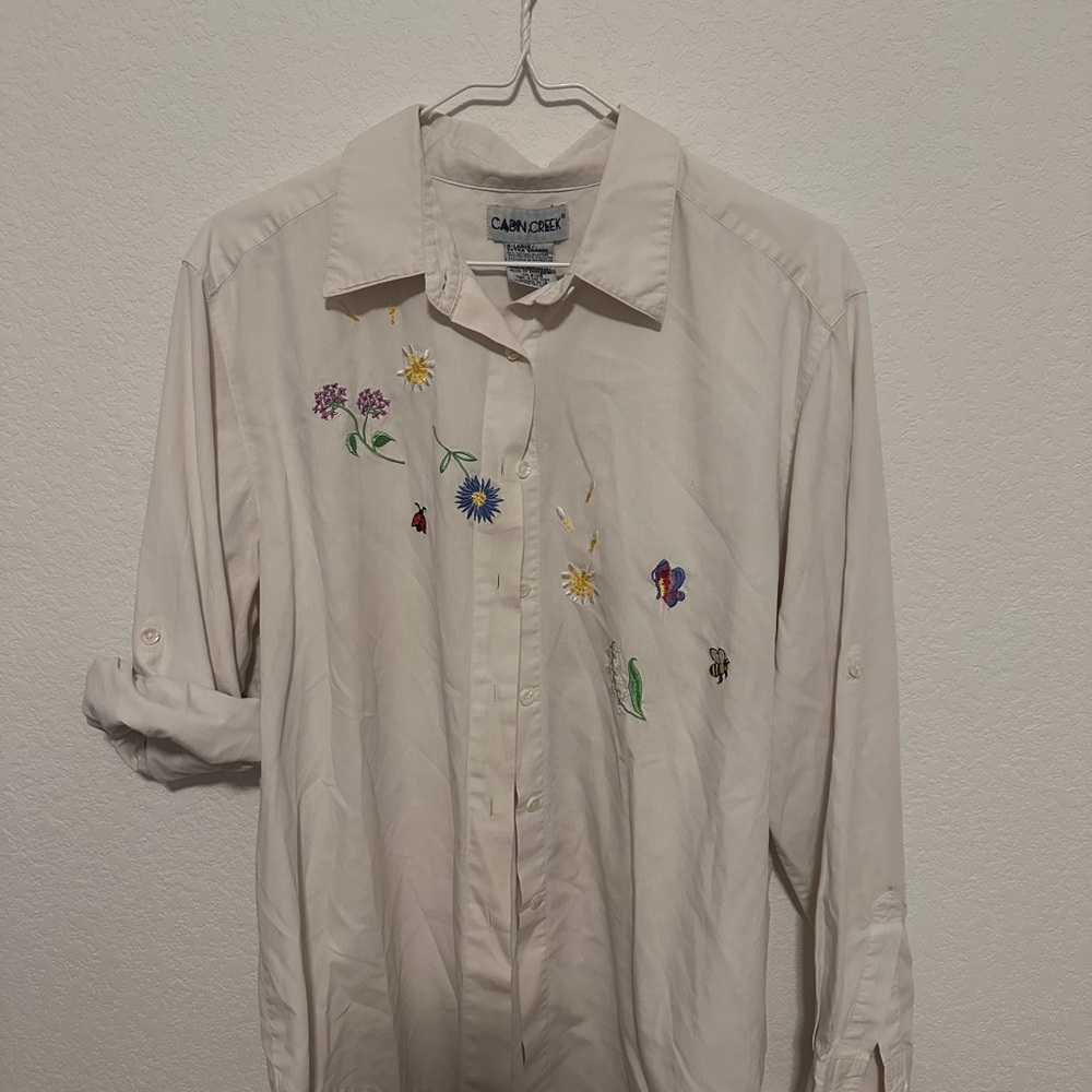 90s Canyon Guide Embroidered Cream Shirt